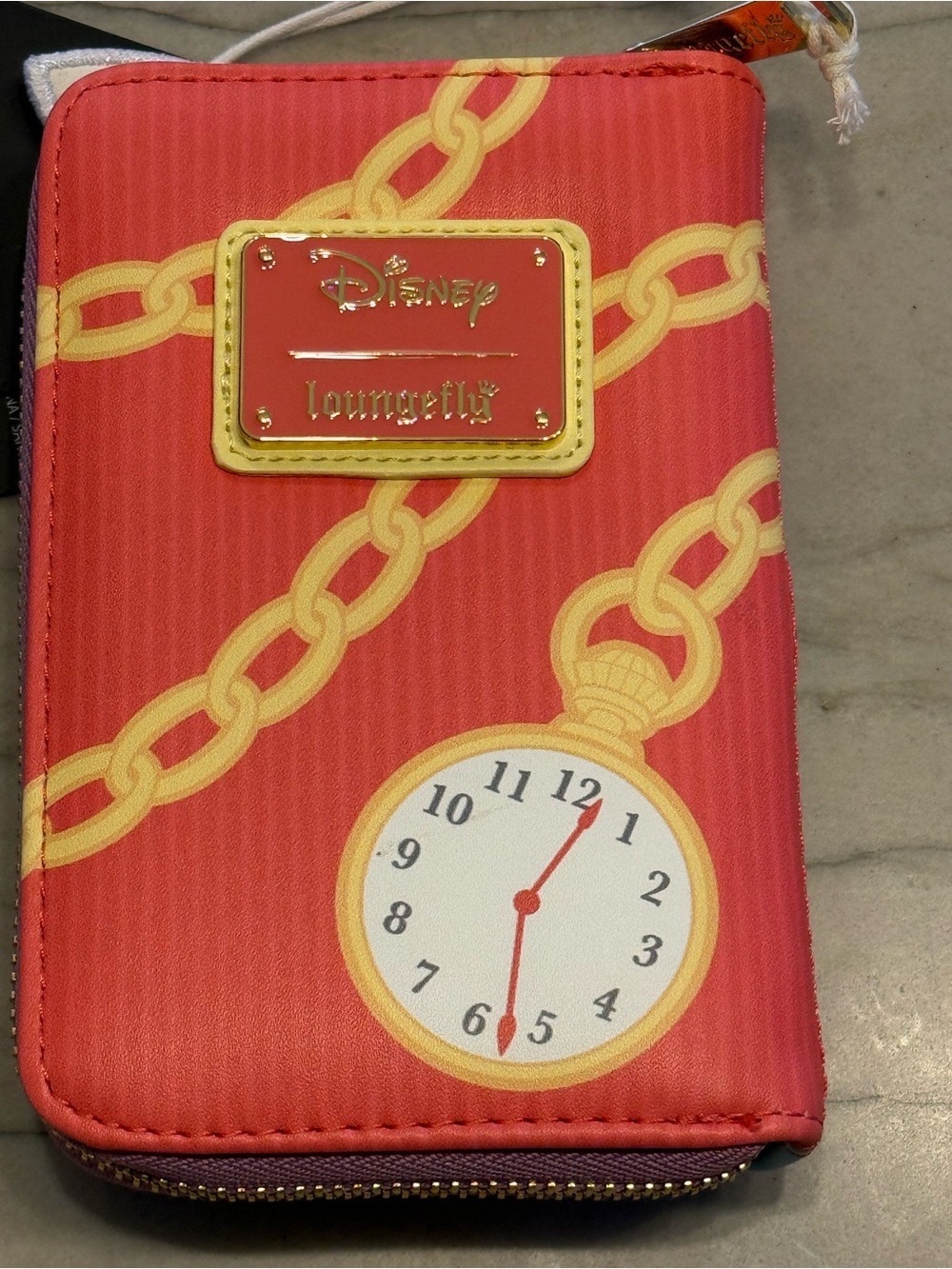 Loungefly Alice in Wonderland White Rabbit zippered Wallet - Pink/Coral NWT - Picture 2 of 5